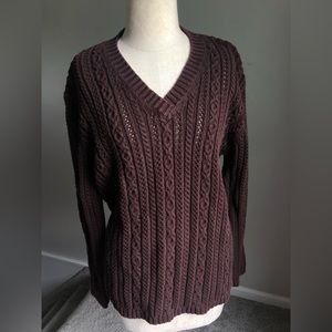 Open Weave Ralph Lauren V-neck Sweater